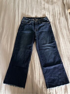 Wide crop jeans - dark wash